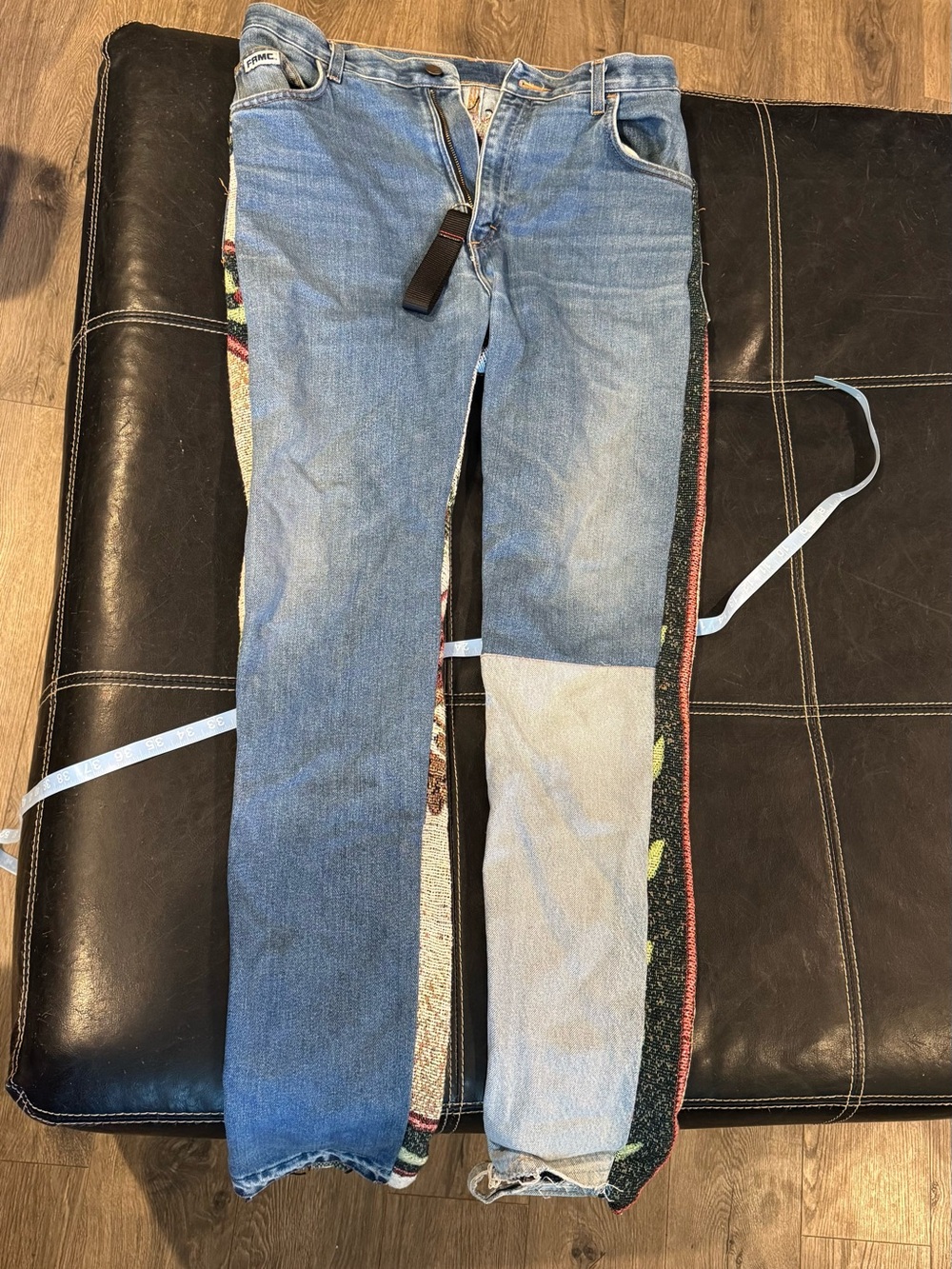 Men's Light Blue Patchwork Jeans